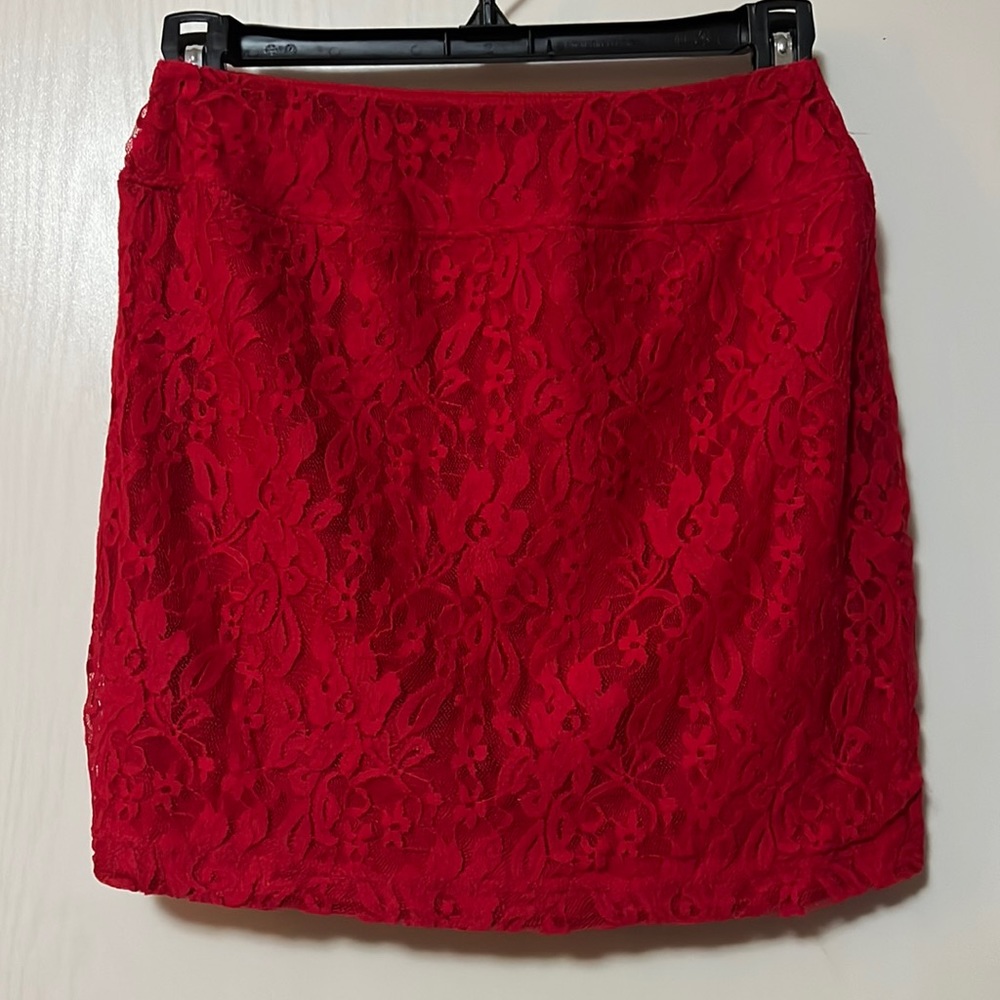 Red mini skirt